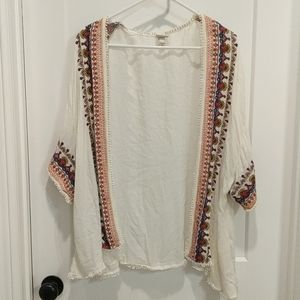 Embroidered Open Cardigan (XL)